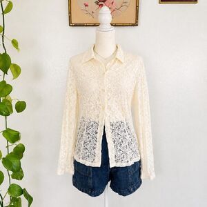 Annex Women's Cream and White Blouse